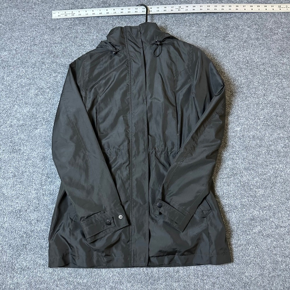A New Day Jacket Womens Size XS Black Water Resistant Hooded Utility Rain Coat